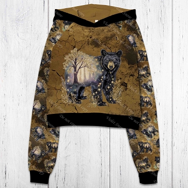 Bearly Autumn black bear 3 Panel